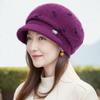Winter Hat Scarf  Middle Aged and Elderly Mother Plush Duck Cap  Ear Protection  Warm Woolen Knitted Hat  Beret