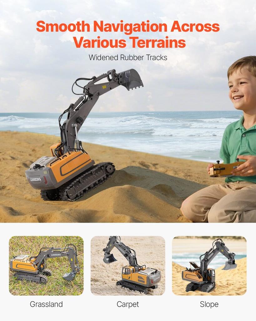 Remote Control Excavator Toy 11 Channel 1:20 Scale RC Excavator Digger
