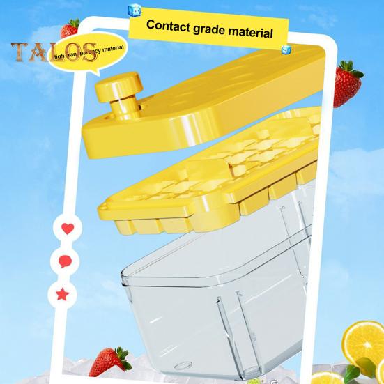 Ice Cube Tray with Lid And Bin Large Capacity Ice Cube Mold for Freezer Stackable BPA Free Easy Release Ice Maker for Chilling Drinks Coffee Juice