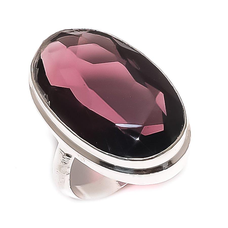 Amethyst Gemstone Handmade 925 Sterling Silver Jewelry Ring Size 5.5 K0q40