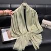 Moda Primavera ed Estate Sciarpa di Seta di Alta Gamma Stampa Sciarpa Antipolvere Sciarpa da Donna Sciarpa in Filato di Seta Dorata Cotone Tencel Sciarpa