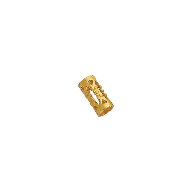 Gold Plated Hollow Cylinder Spacer Beads for Necklaces, Bracelets, and Braiding.