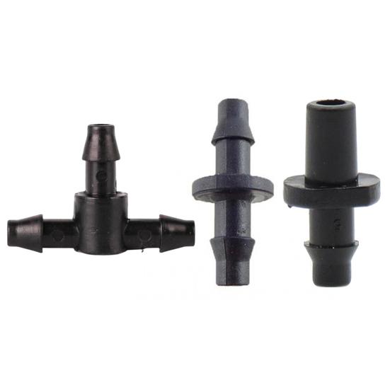 50 Pcs Barbed Hose Connectors Drip Irrigation 1/4" Universal Fittings 3-Way Coupling T Connectors for 4/7 Water Tube Garden Lawn Flower Pot
