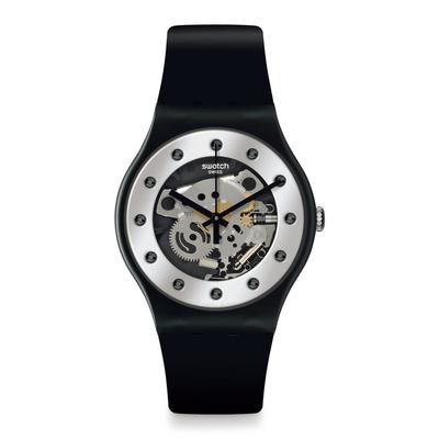 SILVER GLAM AGAIN Sparkling Circle SO29B109 Black Women's Watch,