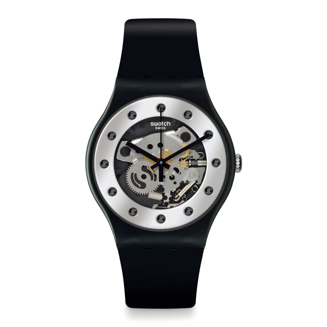 

Часы Swatch SILVER GLAM AGAIN Sparkling Circle SO29B109 Black [Swatch] Женские чёрный