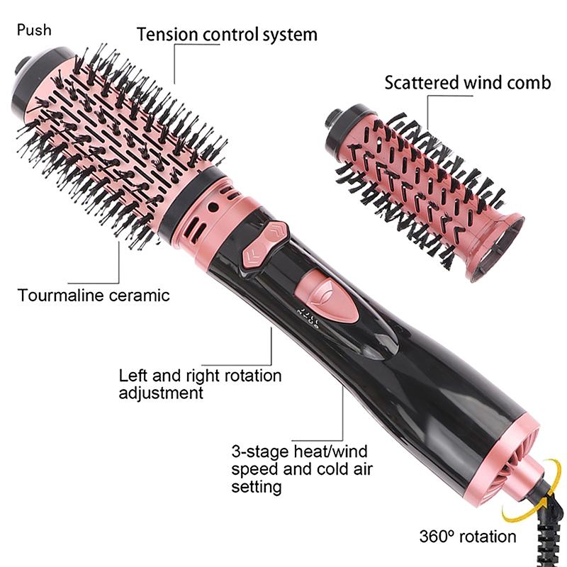 Hair Dryer Brush 2 In 1  Air Spin Brush Curling Straightening Styling Auto-Rotating Ionic Round Blow Hair Dryer Volumizer