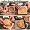 DIY Holiday Biscuit Cutters Woodland Animal Cookie Mold, Durable Wooden with 3D Relief Rustic Party Favors Patterns Cutter, Handmade Decorative Stamps