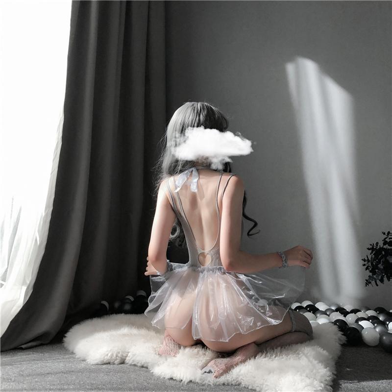 Hot Women New Crotchless Illusion mesh Female Sexy Fishnet Erotic Lingerie Japanese Girl Sexy Cosplay Costume