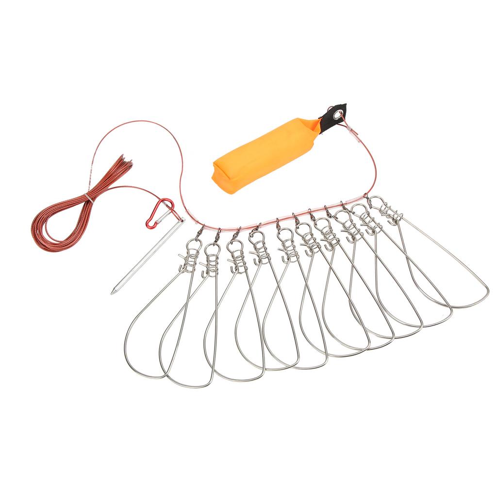 Cierre para Peces Vivos con Flotador de Espuma y Cable de Acero Hebilla de Cierre para Pesca Kit de Cuerda para Peces para Pesca al Aire Libre 10 Hebillas