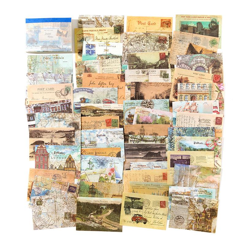 100pcs/lot Memo Pads Material Paper Letter from Time Junk Journal Scrapbooking Cards Retro Background Decoration Paper