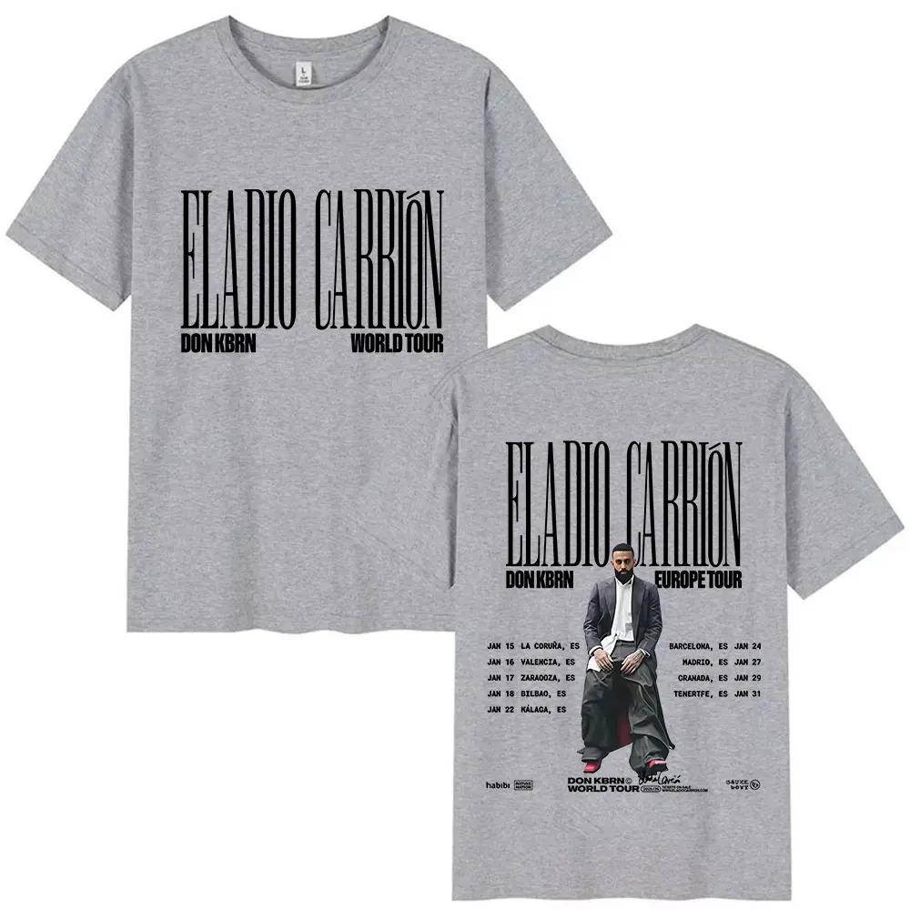 Y2k Hip Pop Tops ELADIO CARRION DON KBRN WORLD TOUR 2025 Merch Fashion Pop Music Print Cotton Casual Loose Tshirt Unisex