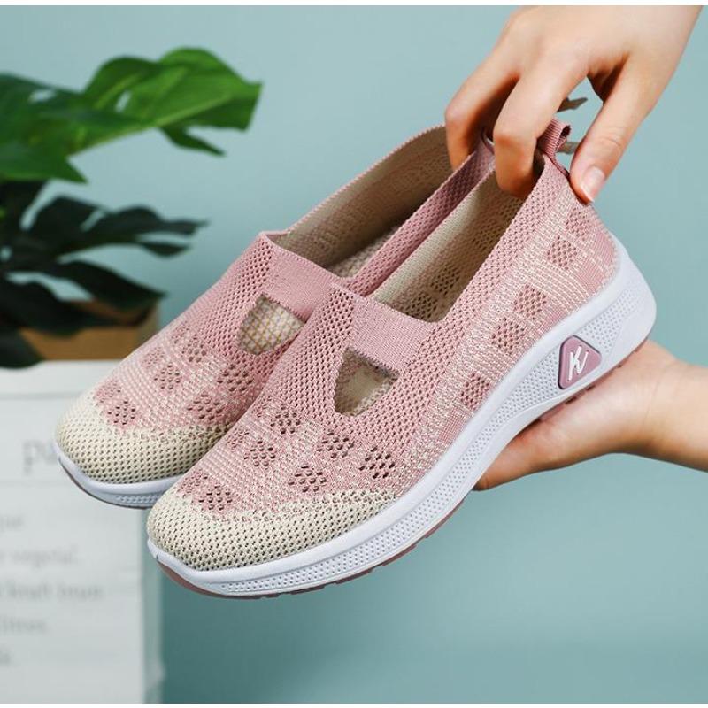 Móda Móda Duté Baleríny Ženy Jaro Podzim Prodyšné Síťované Platformové Tenisky Žena Protiskluzová Silná Podrážka Smíšená Barva Mokasíny Boty