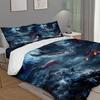 3D printed high-end Nezha trendy element down comforter bedding set, children's adult bedding set, zipper pillowcase bed set