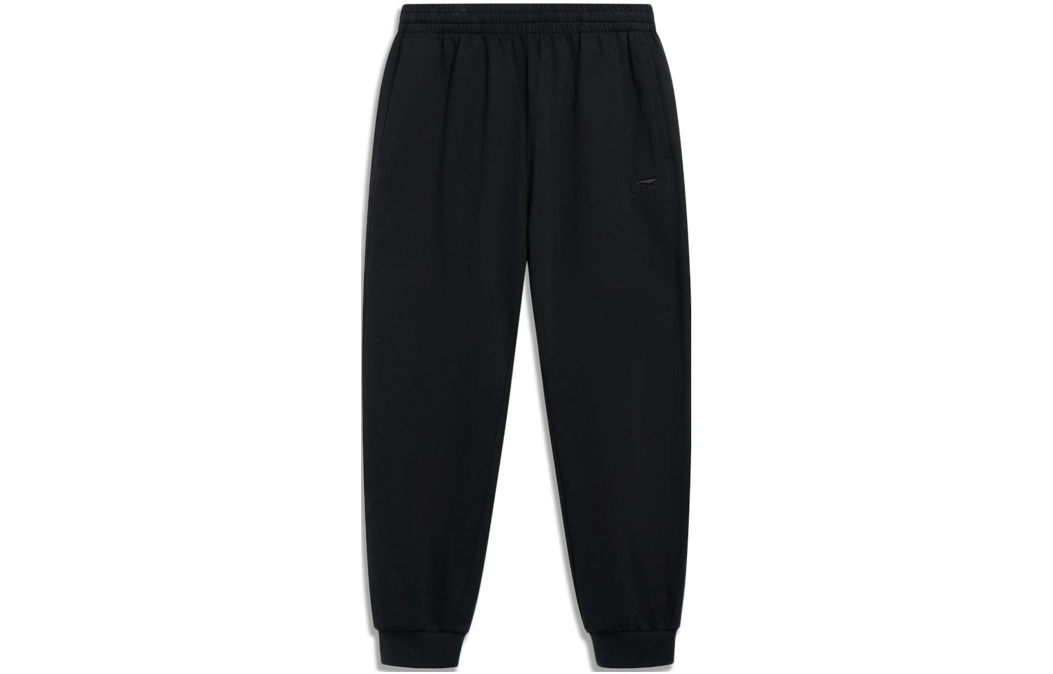 Li Ning Sports Life Collection Knitted Sweatpants Men s Black Moderate Cuffed Pants AKLT249-1 S