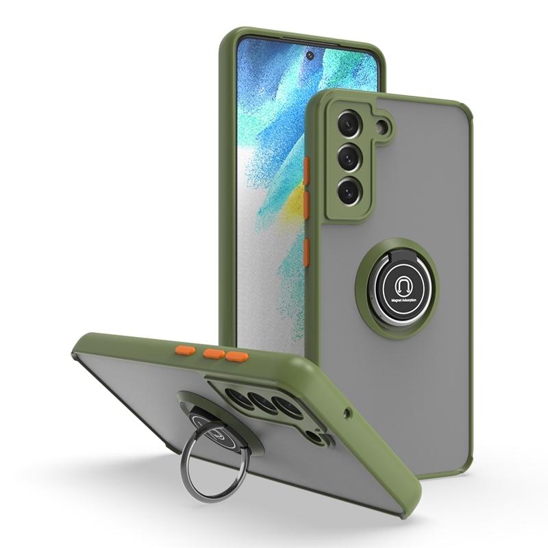 Magnetic Ring Matte Anti-fall Phone Case For Samsung Galaxy S22 Ultra S21FE S20 S8 S9 S10 Plus Note 20 10 9 8 A03 Bracket Cover