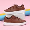 Lace-up White Shoes Casual Sneakers for Women PU Leather Walking Shoes Breathable Daily Flats Men Casual Sports Shoes Waterproof