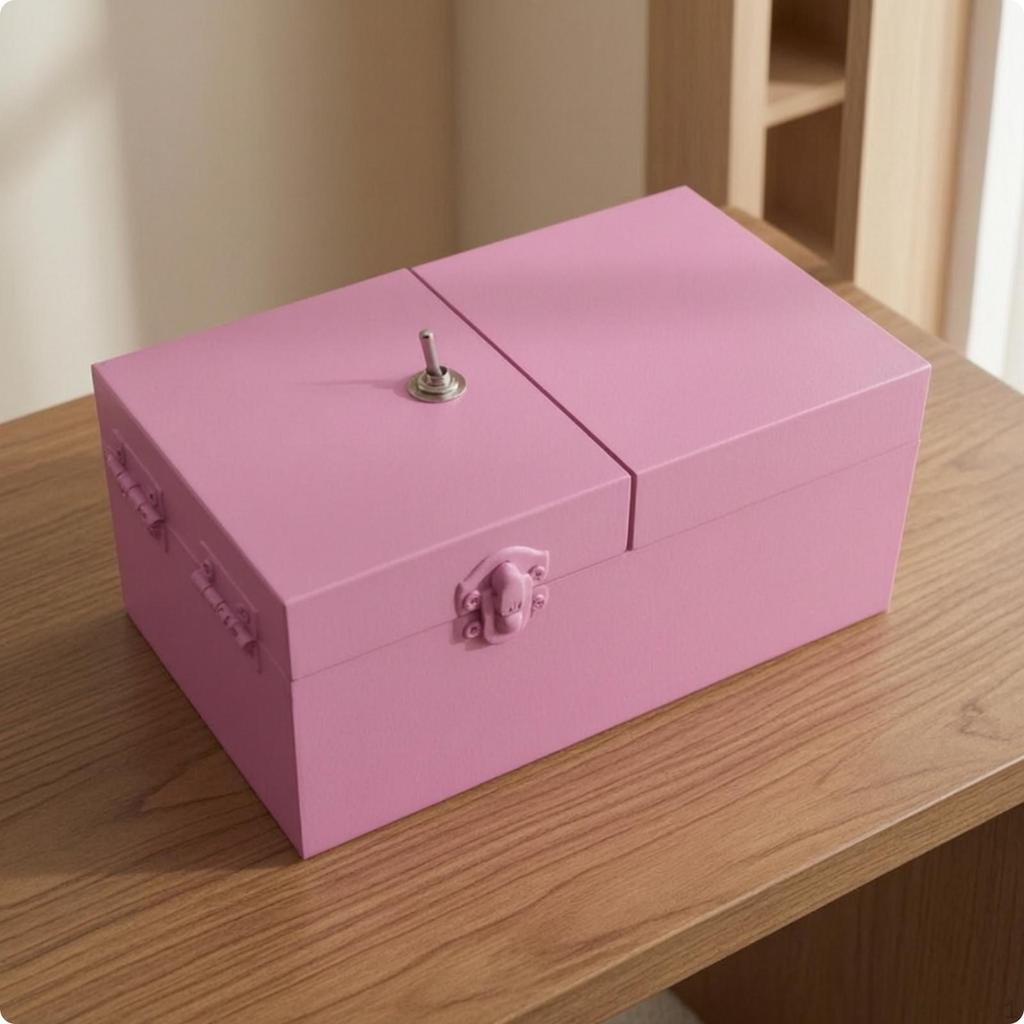 Hinged Lid Wooden Novelty Item Interactive Box Wood Grain