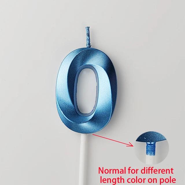 0-9 Numer Candle Pink Blue Happy Birthday 3D Number Candles Cake Topper Decoration Baby Shower Supplies Wedding Party Decor