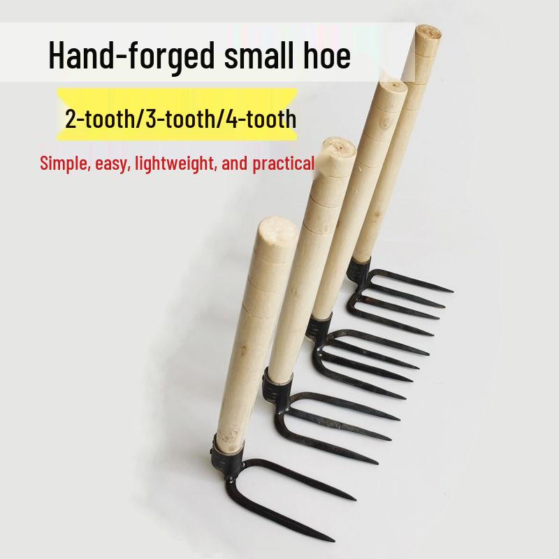Forged Steel Three-Tine/Four-Tine Garden Rake for Loosening and Turning Soil