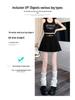 2025 Gray High-Waisted Academy Style Petite Pleated Summer Skirt