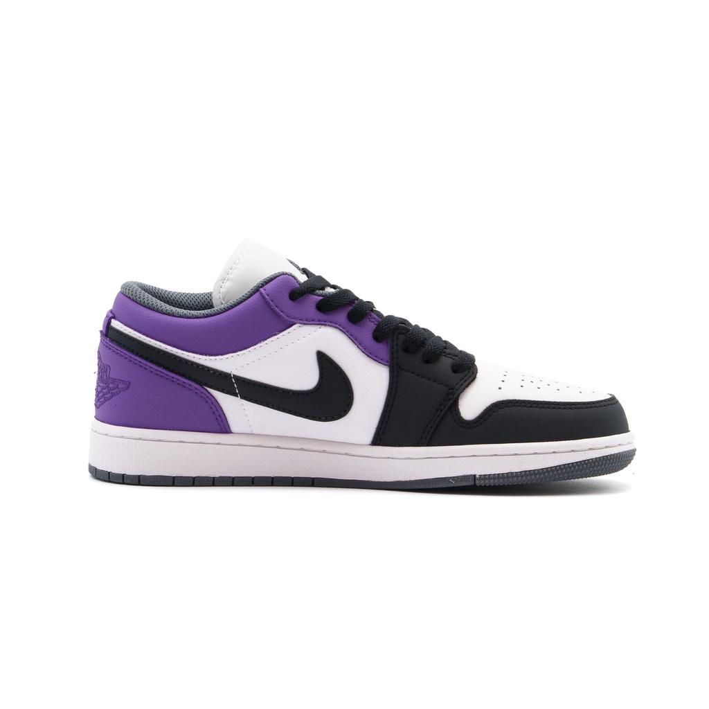 Jordan Air Jordan 1 Odporne na ścieranie Niskie Vintage Buty do koszykówki Unisex Czarne Fioletowe 553558-152(Team500-QD)