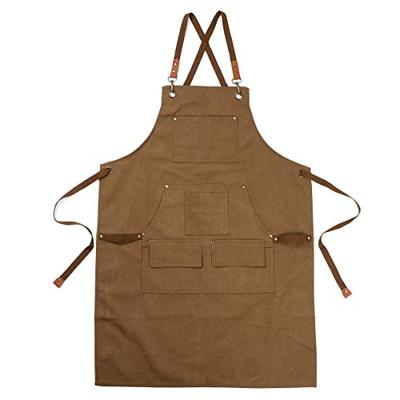 LOWLIU Canvas Apron for Outdoor Activities, Camping, Work, and DIY (Brown)