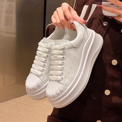 Shell Head Small White Shoes Women's  Spring New Thick Bottom Increased Student All-match Sneakers