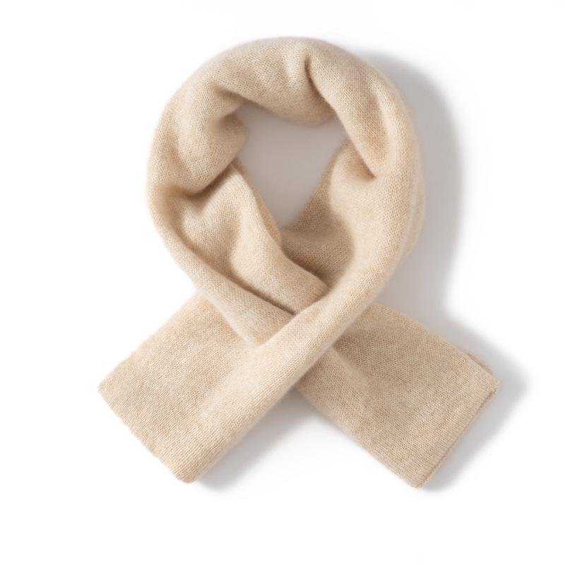 Women's 100% Cashmere Color Block Knit Scarf – Warm, Fashionable, Versatile Neck Gaiter for Autumn and Winter