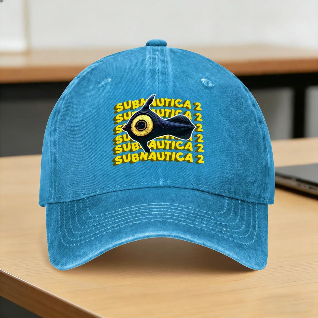 Subnautica Sun Baseball Cap Casual FeUnisex Unisex Washed Trucker Hat Breathable Print Outdoor Sports Baseball Caps Birthday Gift
