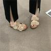 Slippers women's summer outerwear is fashionable, Korean version of versatile, 2025 new summer bow muffin, thick-soled ins cool flip trend