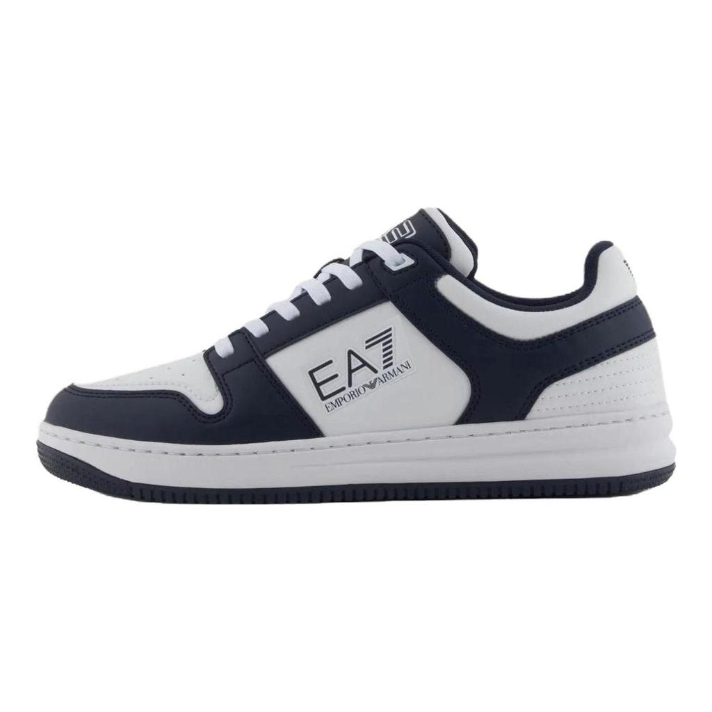Emporio Armani EA7 Color Block Perforated Round Toe Flat Low Top Sneakers Unisex Sneakers Blue 7X000345AF11988MZ069