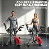 3-In-1 Folding Exercise Bike with Resistance Bands, Bluetooth App, 8-Level Magnetic Resistance, LCD Display, Red