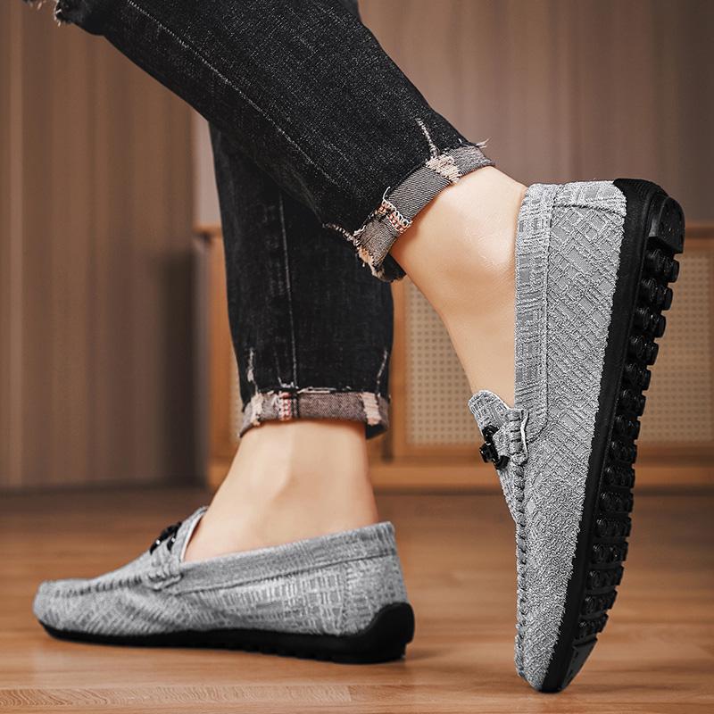 Mode Sommer Herren Einzelne Schuhe 2025 Neu Hohe Qualität Flache Sohle Gehen Bequem Fahren Weiche Sohle Luxus Mode Freizeitschuhe