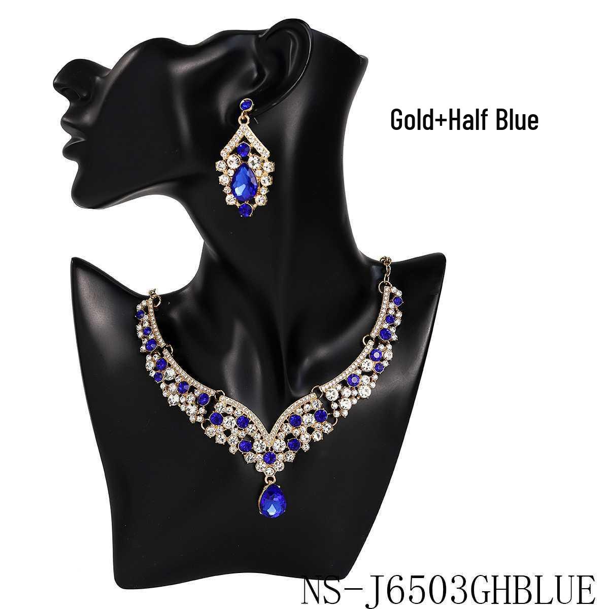 

Роскошный комплект ожерелья и серег со стразами для невесты для женщин - Элегантные украшения для вечерней вечеринки