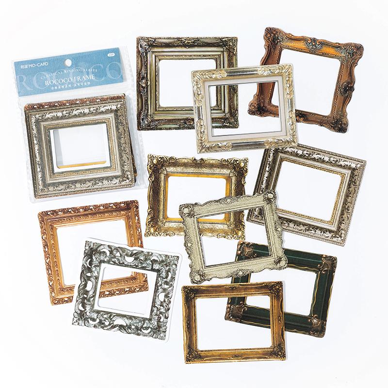 10pcs/pack Decor Scrapbook Vintage Sticker Materials Paper Retros Framework DIY Junk Journal Collage Po Album Retro Stickers