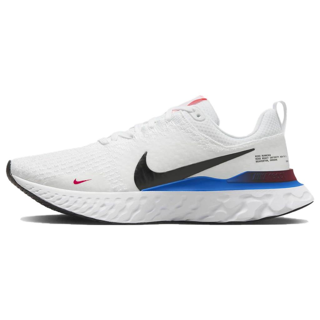 Nike React Infinity Run Flyknit 3 White Photo Blue Red Men Sneakers University-Red Black FJ3994-100