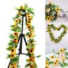 25 Meter Artificial Sunflower Garland With Vibrant Yellow And Orange Blooming Flowers For Elegant Home Decor