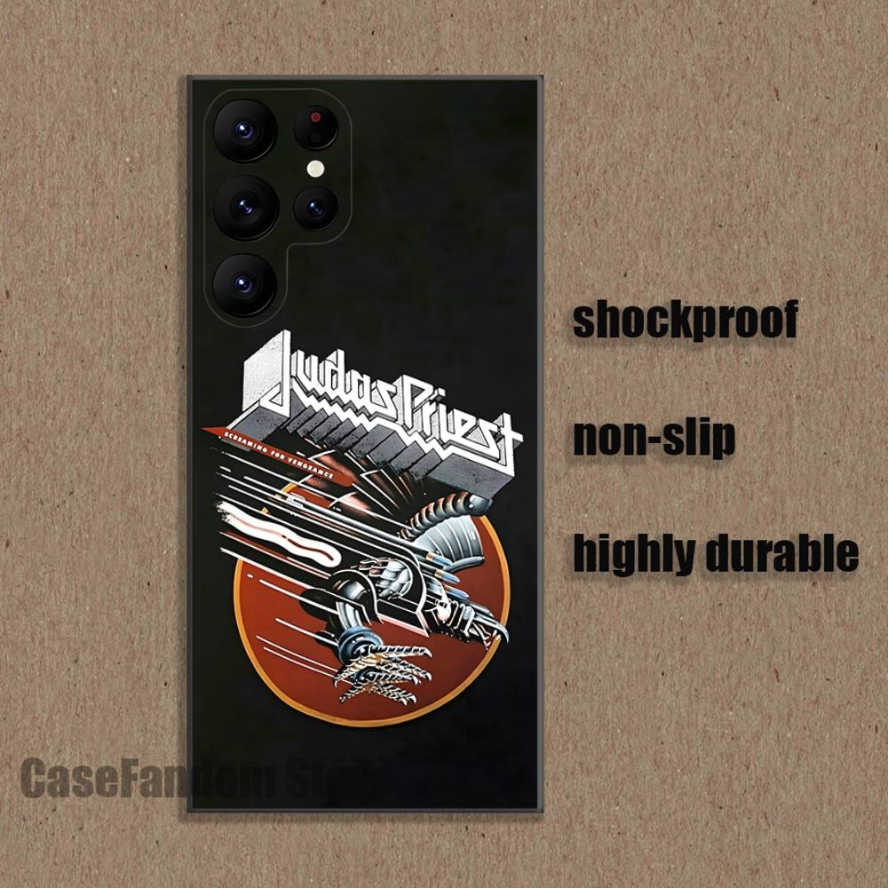 J-Judas P-Priest Shockproof Phone Case For Samsung S26,S25,S24,S21,S22,S23,S30,Ultra,S20,Plus,Fe,Lite,5G Black Cover