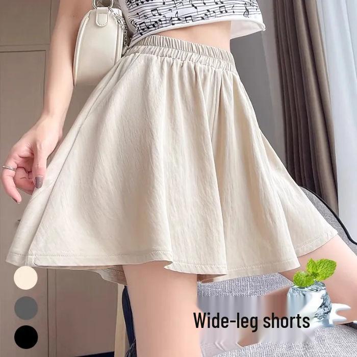 

High-Waisted Slimming A-line Wide-Leg Skirt Pants for Short People - Loose & Versatile Summer Outerwear 4XL (For 181-200 jin)