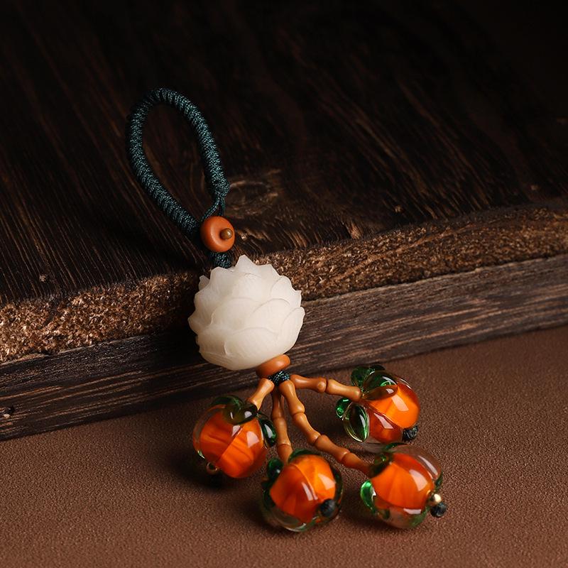 

Китайский брелок Бодхи Лотос: Подвеска для автомобиля против потери с веревкой в древнем стиле