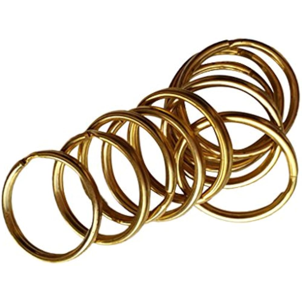 Homyl Brass Split Key Ring Lot Round Hoop Double Loop Key Chain All 8 Sizes - 12mm