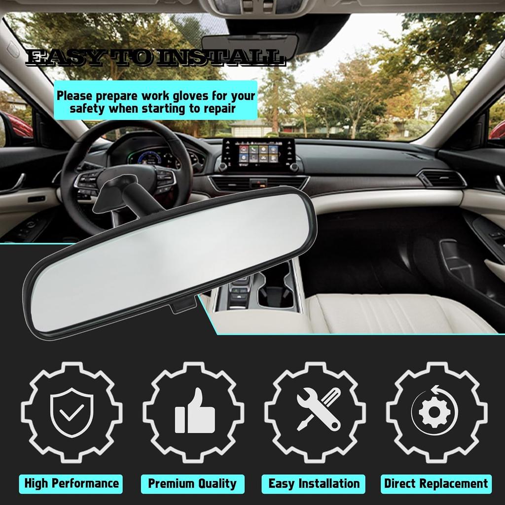 Car Rear View Reverse Mirror Compatible With Honda 1998-2013 Accord 2006-2011 Civic 2000-2004 Odyssey 2002-2008 Pilot 2010-2014 CR-Z Ight Day/Night