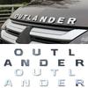 Für Mitsubishi 13-19 Outlander Buchstaben Motorhauben-Emblem Front-Hauben-Emblem 3D ABS Aufkleber Chrom Schwarz Auto Styling Zubehör