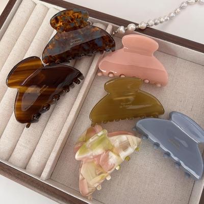 French Acetate Small Claw Clip: Elegant Back-of-Head Shark Clip for Half-Up Styles