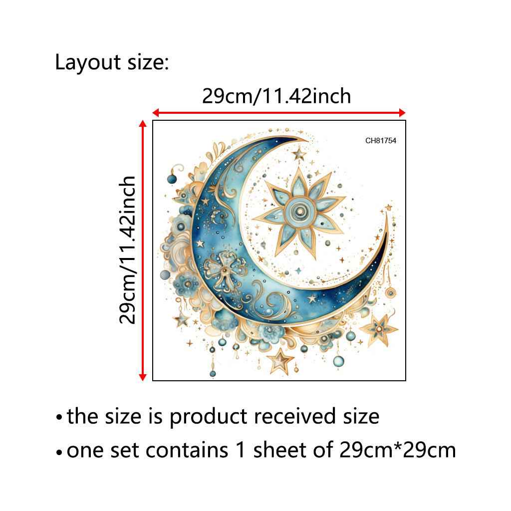 Gold Colorful Large Mandala PVC Removable Wall Stickers