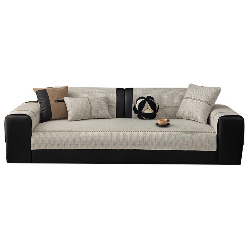 New Sofa Cushion Solid Color Four-Season Universal Light Luxury High-Grade Straight Non-Slip Leather Seat Cushion Cover Cover Towel