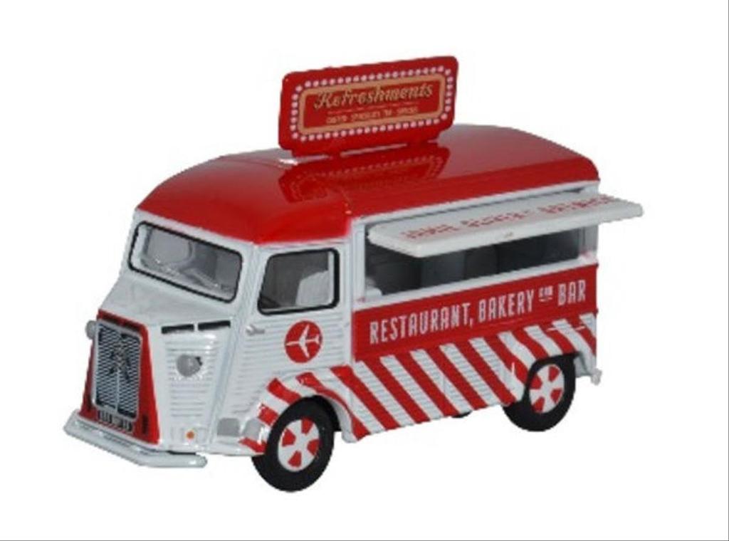 OXFORD Citroen Van Diecast Model Car Scale CITROEN VAN Catering Van Jamie Oliver At Gatwick H-Type 1/76 H-TYPE