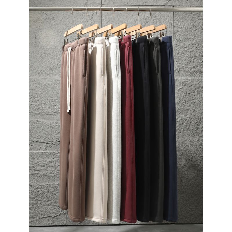 American Retro Heavy Fleece-Lined Thickened Sweatpants for Men, Winter Knit Pants, Export Men's Casual Long Pants