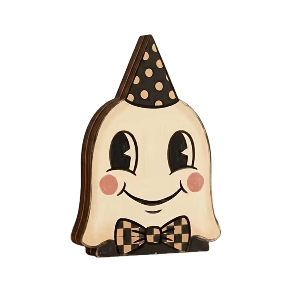 Vintage Wooden Halloween Tabletop Decor - Creative Funny Party Decoration for Home
