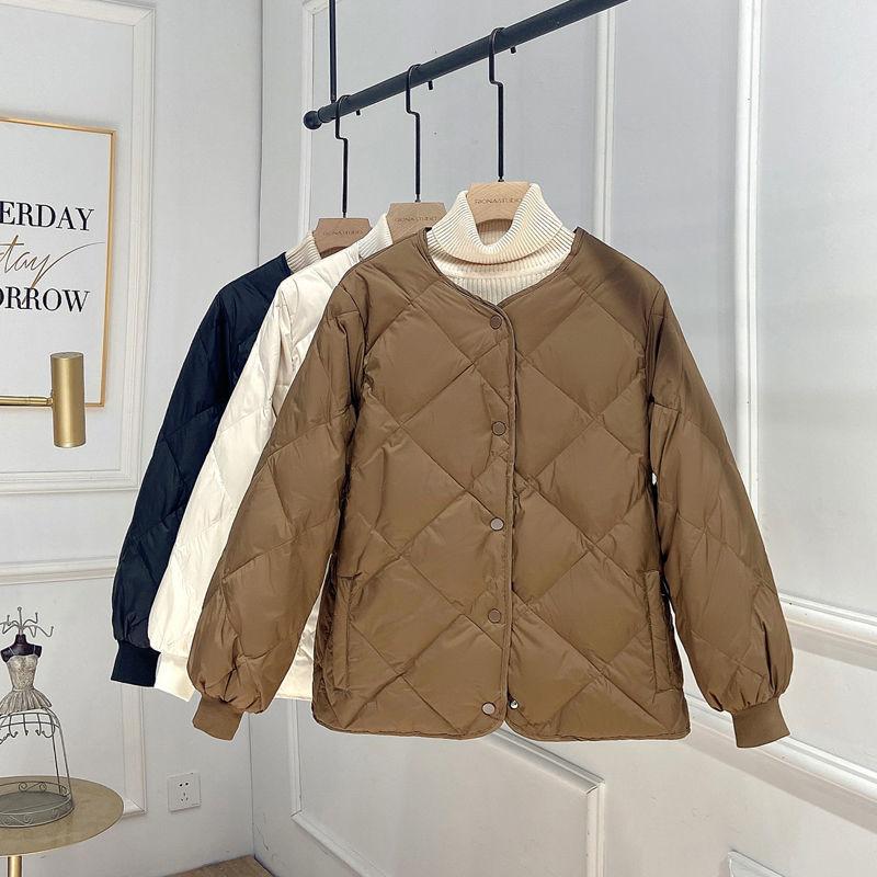 Herbst Winter Verdicken Weibliche Warme Kurze Parka Frauen Einfarbig Lose Puffer Stehkragen Mantel Jacken Outwear
